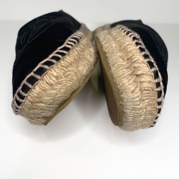 Chanel Satin CC Espadrille EU 38 US 7-7.5 Black Slip On Cap Toe Grosgrain Flat - Picture 7 of 13